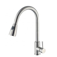 304 Stainless Steel Nickel Brushed Sink Pull Down Kitchen Faucet